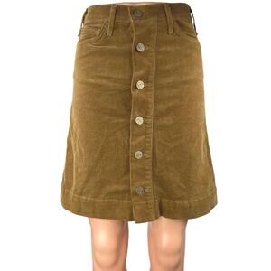 McGuire Columbier Brown Corduroy Velvet Velour Button Down Mini A-Line Skirt 25